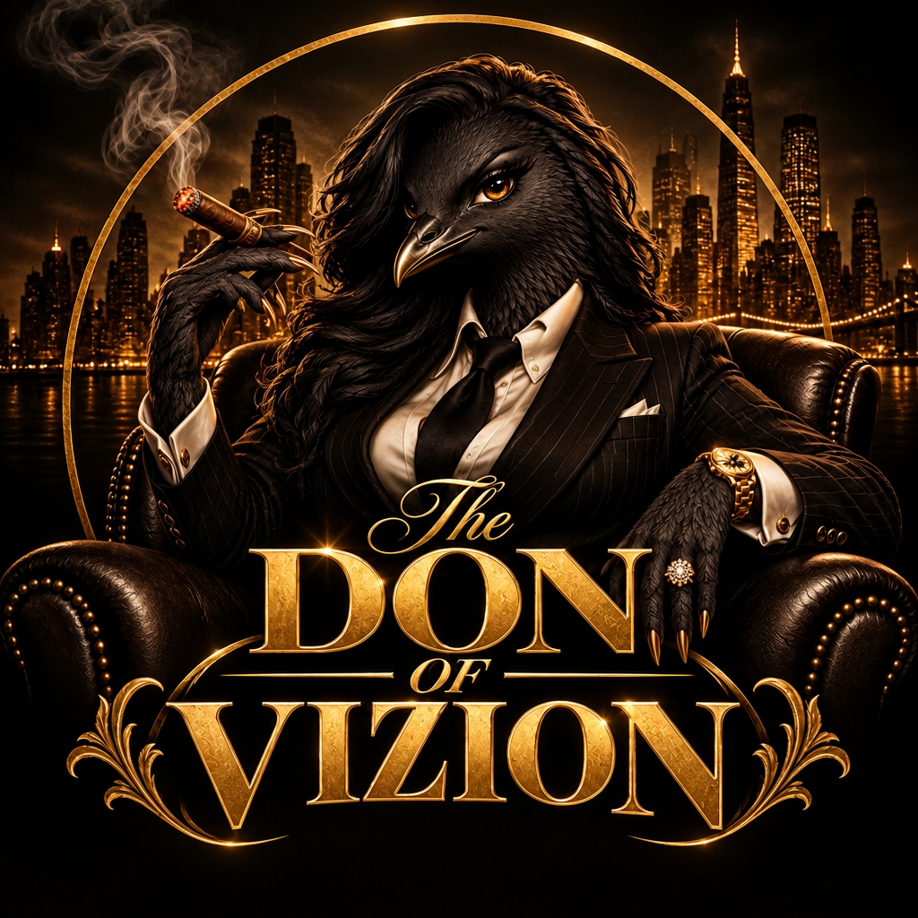 Dov the Don before the city skyline with The Don of Vizion lettering